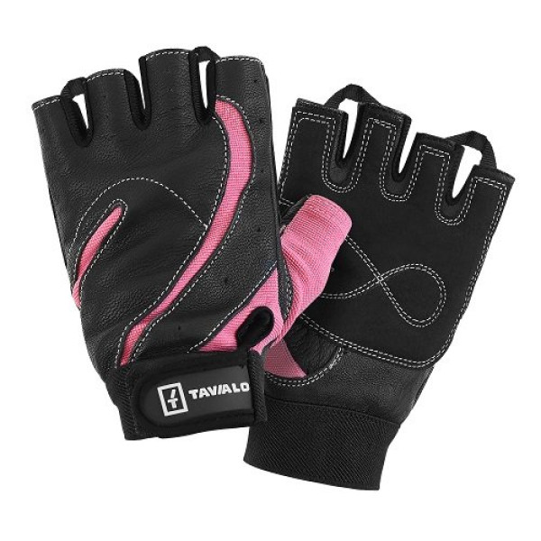 Спортивные перчатки Tavialo Black-Pink S (кожа)