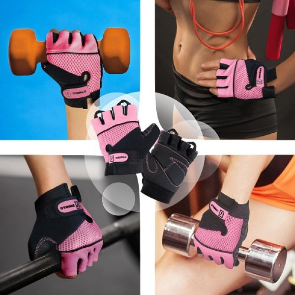 Спортивные перчатки Tavialo Tavialo Black-Pink M  (цепкий полиэстер)